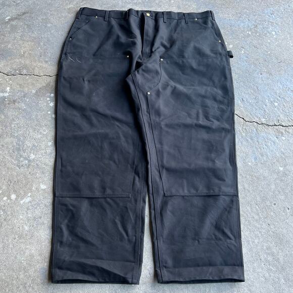 Vintage carhartt black y2k double knee work wear carpenter pants